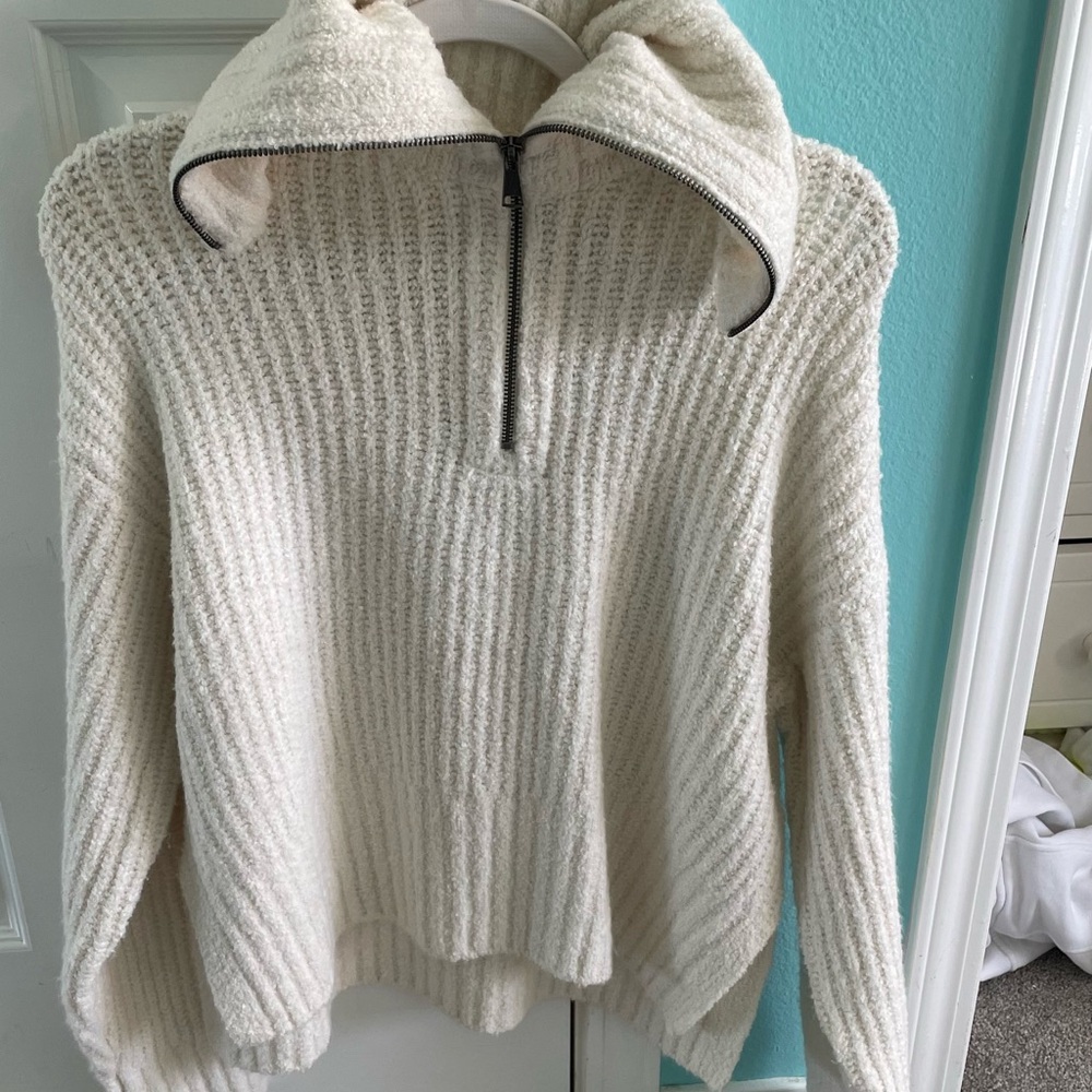 Cozy White Knit Sweater